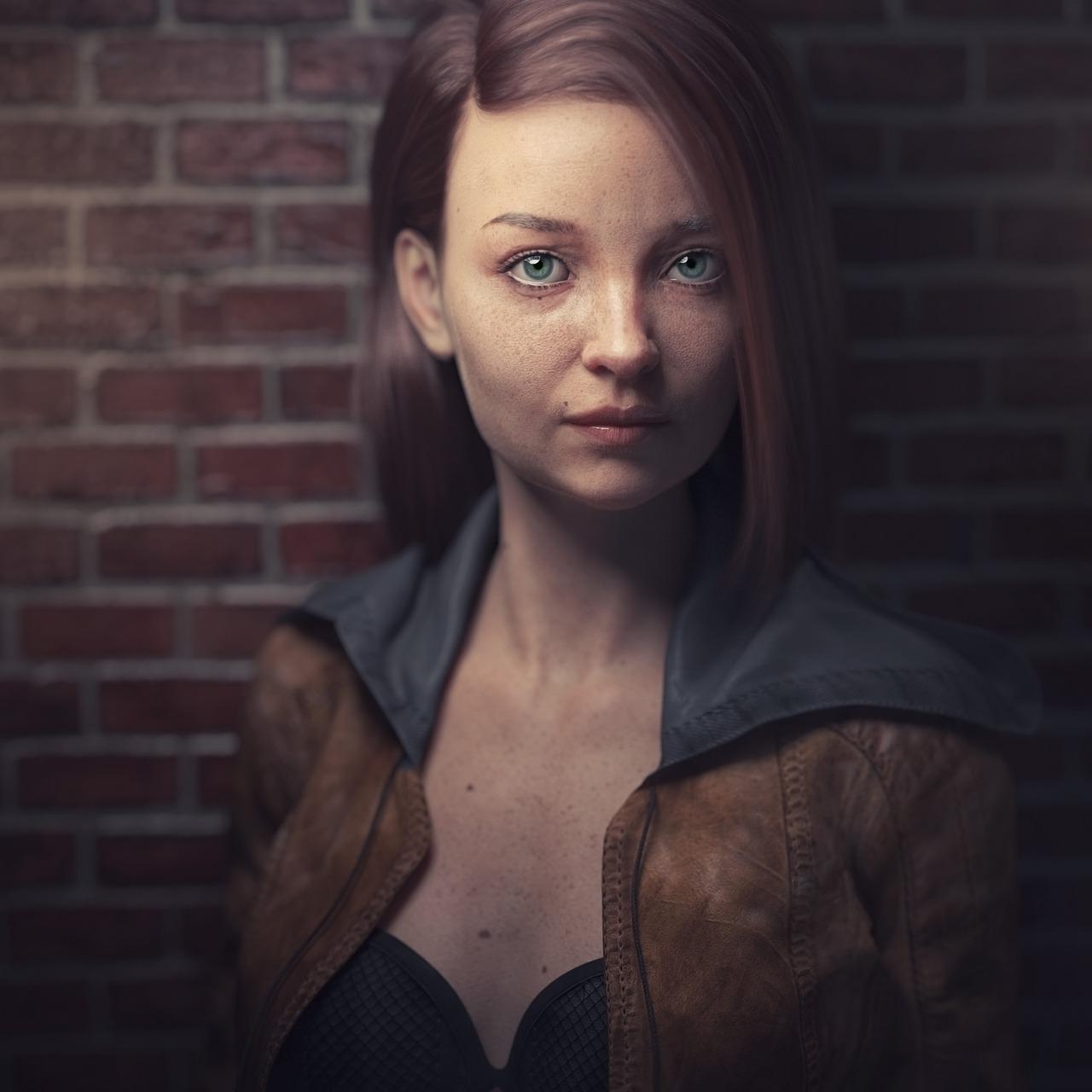 girl avatar with leather jacket